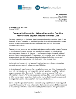 Community Foundation, Wilson Foundation Combine Resources to