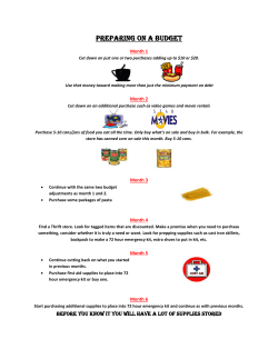 Preparing on a Budget - The American Preparedness Council