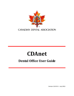 CDAnet Dental Office User Guide