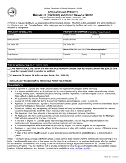 Application and Permit to Round Up (Capture) and