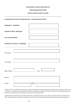 EIHA Registration Form - Cardiff Junior Devils