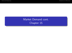 Market Demand cont. Chapter 15