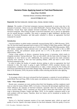 Decision Rules Applying based on Fast-food