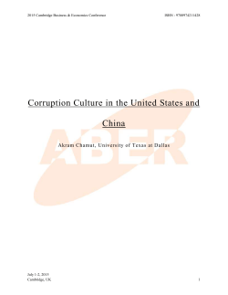 Corruption Culture in the United States and China