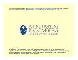 Methods in Survey Sampling Biostat 140.640 Stratified Sampling
