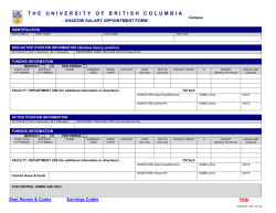 Shadow Salary Appointment Form - University of British Columbia