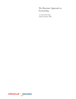 The Bayesian Approach to Forecasting