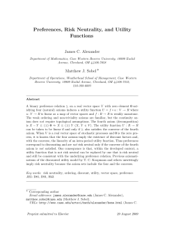 Preferences, Risk Neutrality, and Utility Functions