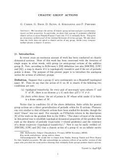 CHAOTIC GROUP ACTIONS G. Cairns, G. Davis, D. Elton, A