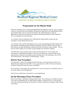 Preparation for Six Minute Walk - Bradford Regional Medical Center