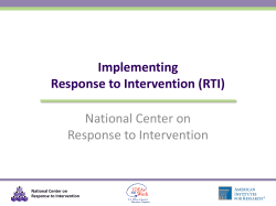 PowerPoint Slides (PPT) - Center on Response to Intervention