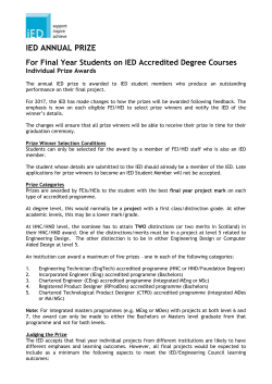 IED Prize - Institution of Engineering Designers