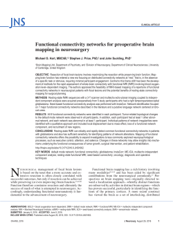 Functional connectivity networks for preoperative brain mapping in
