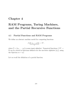 Chapter 4 RAM Programs, Turing Machines, and the