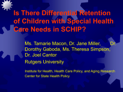 Is There Adverse Selection out of New Jersey FamilyCare among