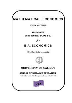 MATHEMATICAL ECONOMICS