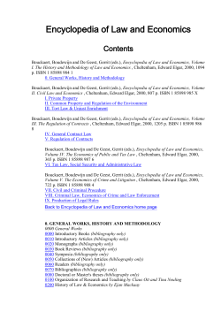 Encyclopedia of Law and Economics