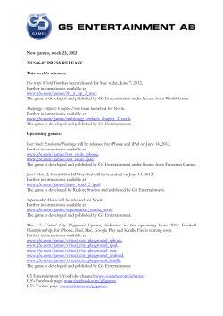 New games, week 23, 2012 2012-06