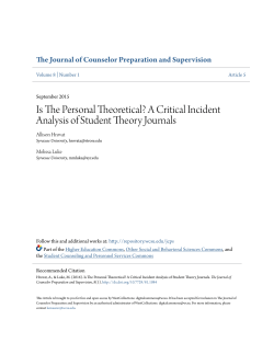 A Critical Incident Analysis of Student Theory Journals