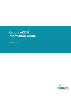 Kaltura eCDN - Kaltura Knowledge Center