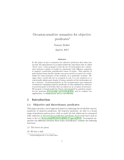 Occasion-sensitive semantics for objective predicates