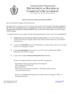 DHCD LIP Resale Instructions - Regional Housing Services Office