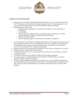 Fiscal Agent Guidelines - Czech Village/New Bohemia Main Street