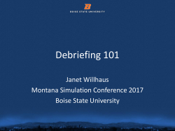 Debriefing: Models to use to maximize learning