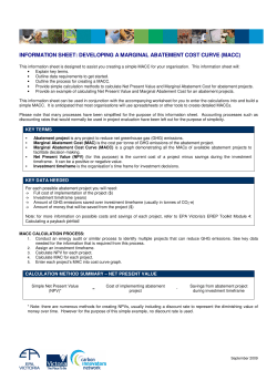 information sheet: developing a marginal abatement cost curve (macc)