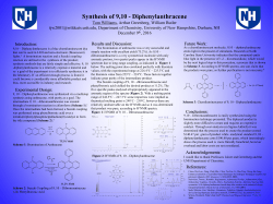 Synthesis of 9,10 - Diphenylanthracene Tom Williams