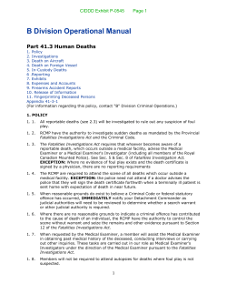 B Division Operational Manual