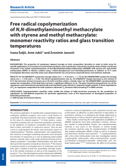 Free radical copolymerization of N,N