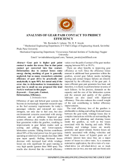 analysis of gear pair contact to pridict efficiency