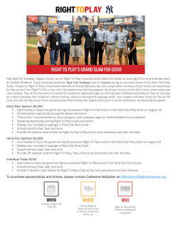 right to play`s grand slam for good - Right To Play