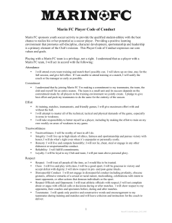 Marin FC Player Code of Conduct