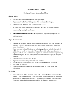 7v7 Adult Soccer League Southern Soccer Association (SSA)