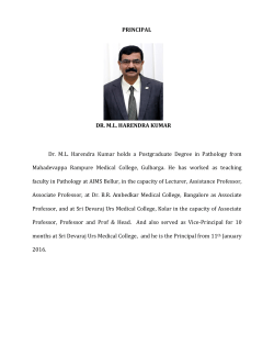 Dr. ML Harendra Kumar - Sri Devaraj Urs Medical College