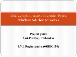 Cluster based energy optimisation in wireless Ad