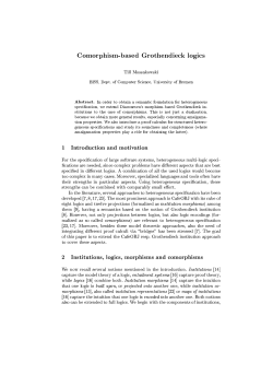 Comorphism-based Grothendieck logics Till Mossakowski BISS