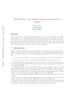 Optimal choice problem and its solutions