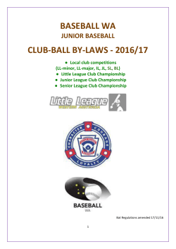 baseball wa club-ball by-laws - 2016/17