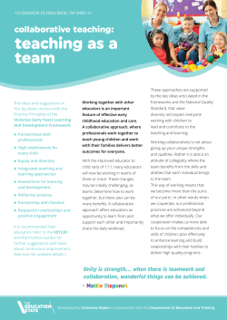 teaching as a team - Department of Education and Training Victoria