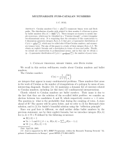 MULTIVARIATE FUSS-CATALAN NUMBERS 1. Catalan