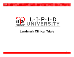 Landmark Clinical Trials - National Lipid Association