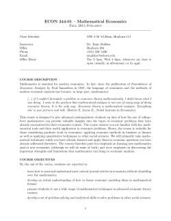 ECON 344-01 &ndash; Mathematical Economics