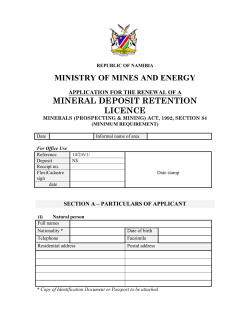 Application for MDRL-Renewal - Ministry of Mines and Energy
