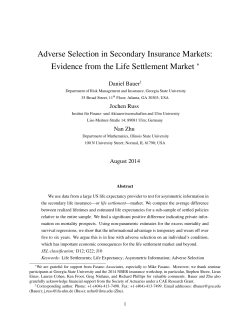 Adverse Selection in Secondary Insurance Markets: Evidence from