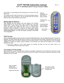 H-ITT TX3100 instruction manual