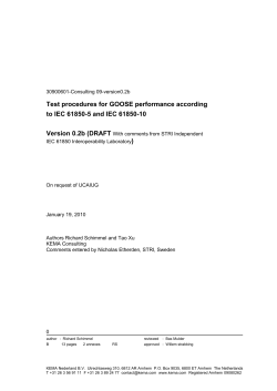 Test procedures for GOOSE Performance - Testing