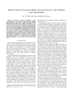 Robust Control of Uncertain Markov Decision
